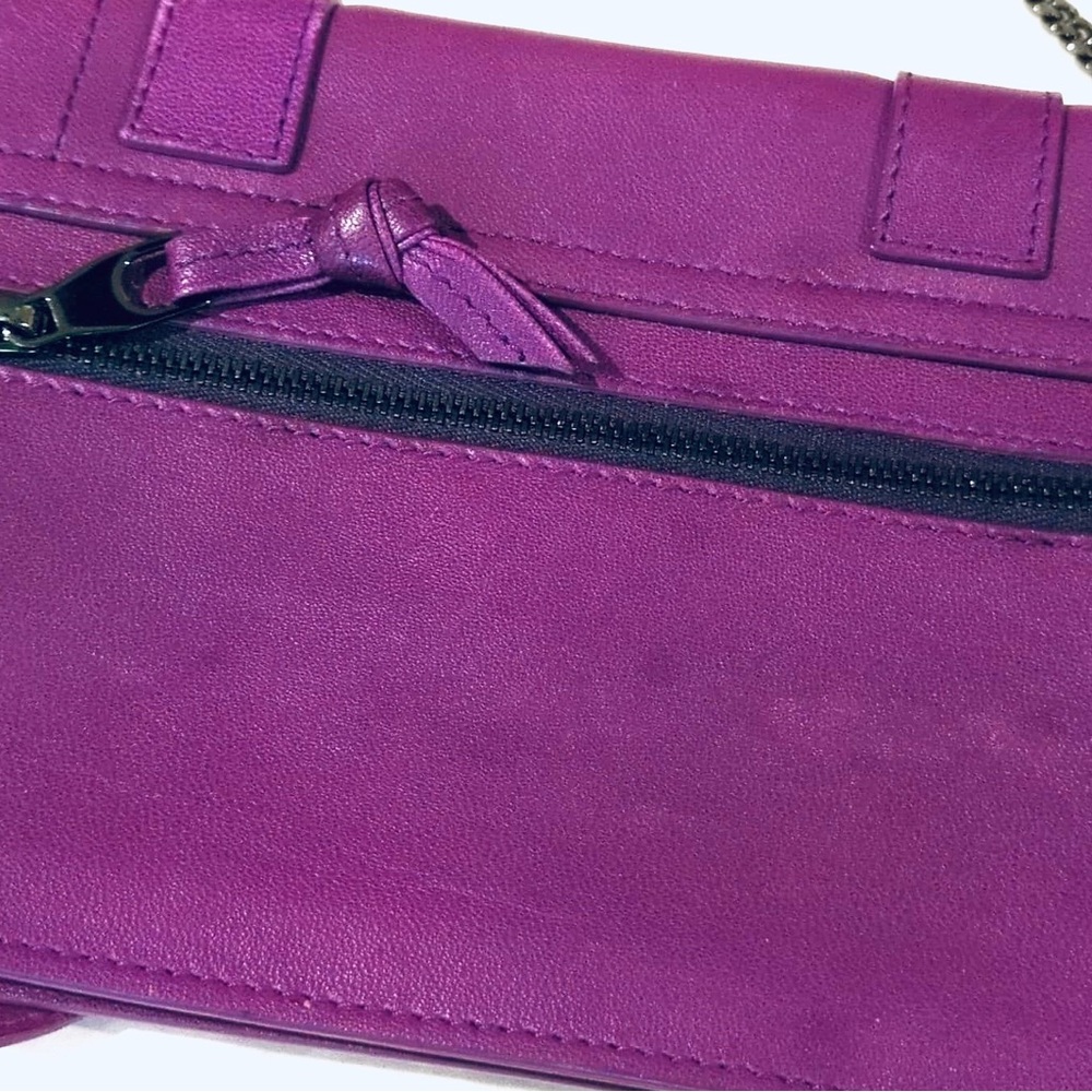 Proenza Schouler Purple Leather Crossbody with Gunmetal Chain - Picture 3 of 5